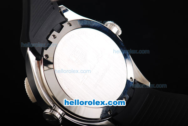 Tag Heuer Mercedes-Benz SLR Calibre 17 Swiss Valjoux 7750 Automatic Movement Black Bezel with White Dial and Silver Stick Markers - Click Image to Close